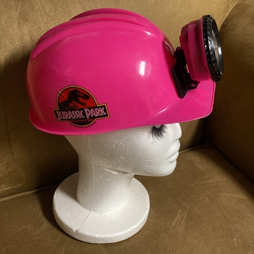 VINTAGE 1996 Universal Studios Jurassic Park Pink Hard Hat Helmet Tested works - Picture 8 of 9
